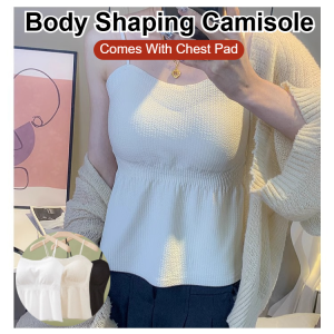 SpringSummer Outside Body Shaping Camisole Pleated Bra Pads Thin Bottoming