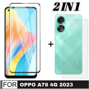 PROMO PAKET 2 INC 1 Tempered Glass OPPO A78 4G / OPPO A78 5G / OPPO A57 4G / OPPO A57 5G 2022 Premium Screen Guard Anti Gores Kaca Full Cover