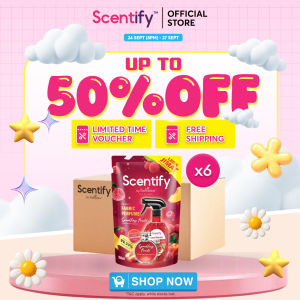 [Bundle of 6] Scentify Fabric Perfume Sparkling Fruite Refill Pouch 350ml | Long-lasting parfum | By Enchanteur