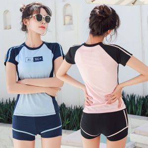 ZEEMIN ชุดว่ายน้ำบ่อน้ำพุร้อนแขนสั้นสดขนาดเล็กของเกาหลีสำหรับผู้หญิง