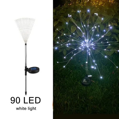 Kingdo Solar Firework Dandelion Light Solar Garden Light Outdoor Waterproof 90/120 LED For Holiday Wedding Party Christmas Decoration