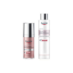 Eucerin EVEN SKIN SPOTLESS BRIGHTENING BOOSTER SERUM 30 ML*2 เซรั่มจัดการฝ้าแดด จุดด่างดำแก้ยาก สปอตเลส ไบรท์เทนนิ่ง เซรั่มบำรุงผิวขาวใส