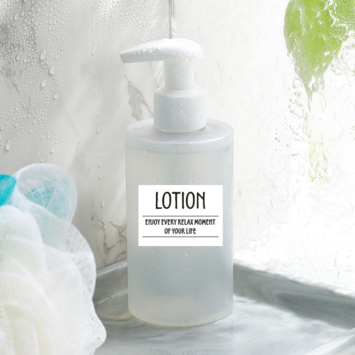 Bathroom Labels Set 6PCS Waterproof Refillable Bottles Stickers for