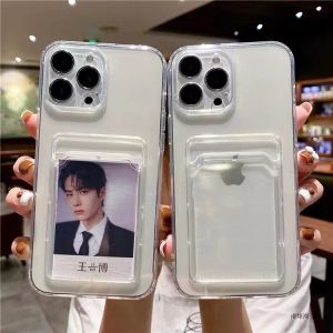Clear Jelly case with card holder OPPO A3S A12E A5S A7 F9 A12 A9 A5 2020 A16 A16S A16K A76 A96 A55 A57 2022 Realme 5 5i 6i C3 9i 9 pro plus C12 C15 C21Y C25Y C25 C25S C31 C33 C35 Narzo 50 pro 50A prime 4G 5G
