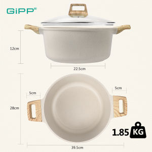 GIPP Non Stick Soup Pot Induction Cooker Pot Granite Pot Saucepan 24/28cm With Lid No PFAS& PTFE& PFOA Suitable For All Stove
