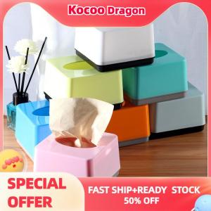 Kocoo กล่องกระดาษทิชชูพลาสติกทรงสี่เหลี่ยมใช้ในเชิงพาณิชย์กล่องกระดาษทิชชู่สำหรับบ้านร้านอาหารห้องนั่งเล่นพิมพ์โลโก้ได้ง่าย