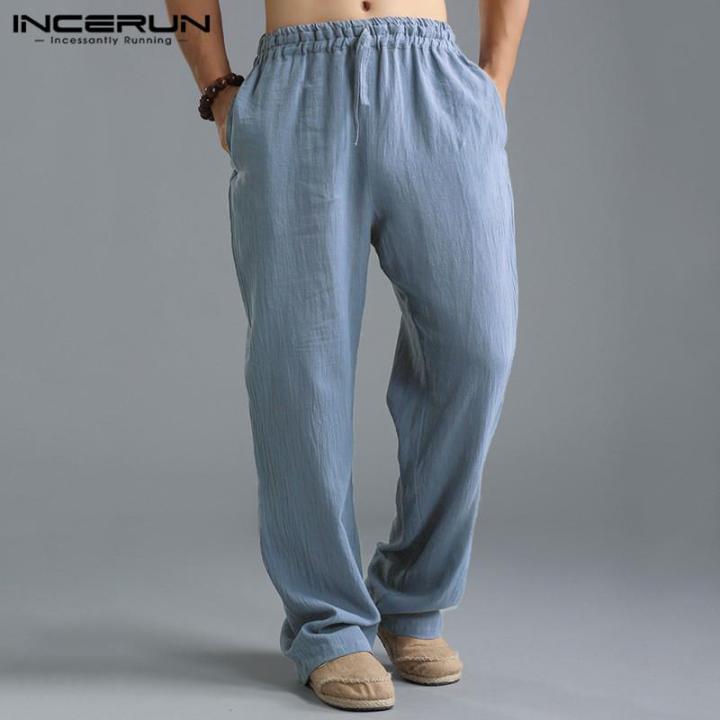 INCERUN Mens Chinese Kung Fu Pants Cotton Linen Ethnic Loose Casual ...