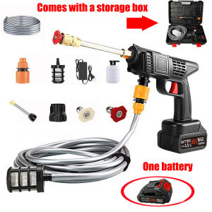 Rechargeable Pressure Washer – Portable Wireless Car Spray Gun with High-Power Jet high portable washing machine cordless power spray agriculture water gun car wash 6 car washing