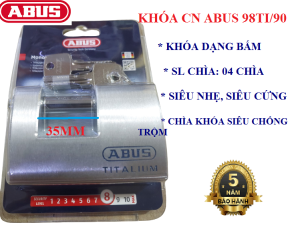 Khóa cầu ngang ABUS 98TI/90 thân TITALIUM rộng 90mm - BH 5 NĂM