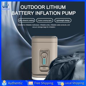[Vodool Home Mall][Vodool Home Mall] Camping Light Portable Air Compressor 1200mAh Handheld Air Compressor 100LM Outdoor Inflatable Pump 4000Pa USB Rechargeable 3 Lighting Modes for Inflatable Cushions Air Beds