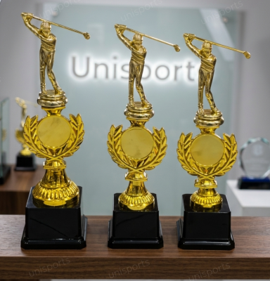 3pcs Gold Golf Trophy Set #YG-028/B817 ABC