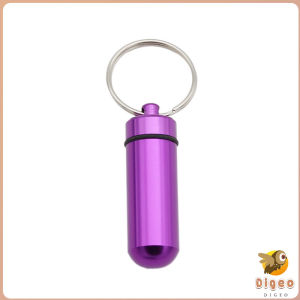Digeo Aluminum Keychain Medication Pill Box Portable Mini Travel Pill Boxes Medicine Vitamin Holder case