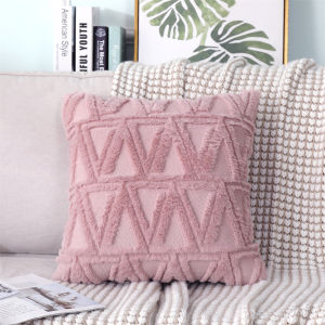 Faux Fur Cushion Cover Geometric Soft Plush Throw Pillow Cover Nordic Decorative Luxury Pillow Case Square for Sofa Bed Chair Couch Bedroom Home Decor Multiple Sizes Available