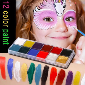 12 Colors Face Body Oil Painting Paint Set Body Face Paint Professional Makeup Palette Cosplay Body for Party Halloween Cosplay