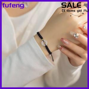 fufeng Lucky Couple Bracelet Peace Buckle Hand Weaving Bracelet Vintage Girlfriend Birthday Gift