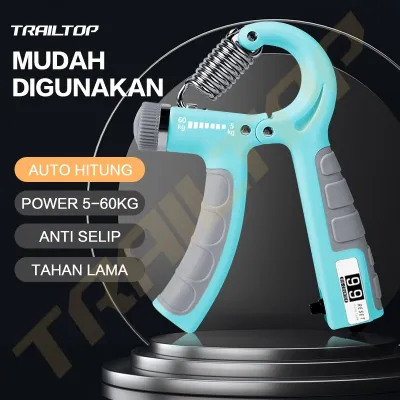 TrailTop Handgrip Adjustable Strength 5~60KG Auto-Counting Alat Olahraga Tangan Handgrip Portable