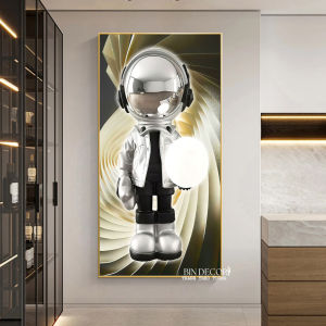 Tranh treo tường tráng gương phi hành gia 3 trang trí decor quà tặng