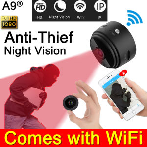 original genuine🔥A9 cctv camera cctv camera 1080P Ultra HD bulb cctv camera connect to cellphone with voice 360°panoramic voice Infrared Security Camera night vision Mobile hidden camera connect to phone mini spy mini camera package set