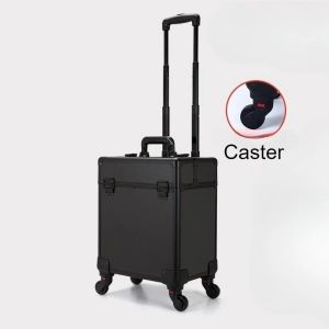 xpkQ Rolling Makeup Case Large Capacity Cosmetic Trolley Lockable Aluminum Makeup Organizer Multifunctional Cosmetic Trolleys 3T7R1