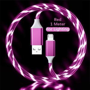 3in1 Rainbow Fluid Led Light Charger Cable Flowing Fast Charging