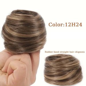 SUTONGXUE Thanh lịch Búi tóc lộn xộn Dây cao su đàn hồi Tổng hợp Bộ tóc giả búi hoa Cổ điển Tóc nối Búi tóc thẳng dành cho phụ nữ