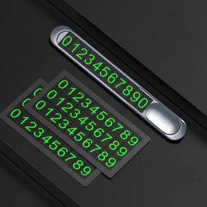 PENGQ อลูมิเนียม สากล ป้ายหยุดจอดรถ Night Noctilucent จัดแต่งทรงผมรถ อุปกรณ์ที่จอดรถ ป้ายหมายเลขโทรศัพท์เรืองแสง บัตรหมายเลขโทรศัพท์ บัตรจอดรถชั่วคราว
