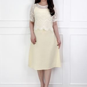 SV 6505 - Briella Set Dress | Silvervogue | Dress Katun Midi Pakaian Kasual Wanita