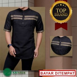 BAJU KOKO KURTA DEWASA LENGAN PENDEK - MATTERIAL TOYOBO ORI HALUS BAHAN LICIN NYAMAN DIPAKAI - KOKO PRIA MASA KINI - KURTA FF -