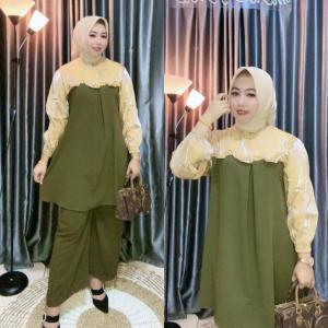 NARAYA SETELAN LONG TUNIK | SET KEKINIAN | SETELAN COMBINASI TERBARU / SETELAN MUSLIM BISA COD