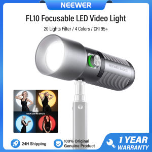 NEEWER Đèn LED quay video cầm tay có thể lấy nét đèn pin 4 màu với 20 bộ lọc ánh sáng đèn studio FL10