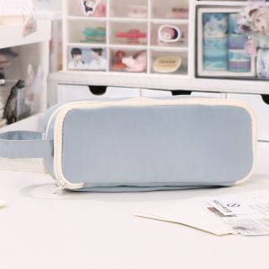 INS Pencil Case Large Capacity Pencil Case Simple Japanese Stationery Storage Bag School Office Supplies