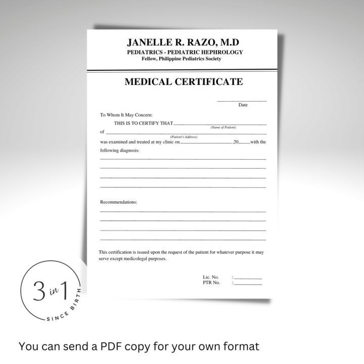 Medical Certificate Pad Lazada Ph