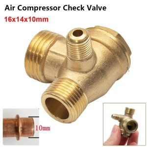 MODERNLUX 1Pcs 20x16x10mm Air Compressor Check Valve Zinc Alloy Brass 3-Port Valve Connector Durable Male Thread Air Compressor Connector for Air Compressor