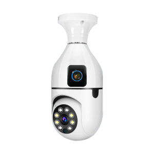 Dual Lens V380 PRO CCTV Camera WIFI connect to cellphone camera 4K 8MP WiFi 360 ° Wireless Connect Phone Outdoor Waterproof WiFi CCTV Color Night Vision Spot Light ++Infra-Red Alarm warning Waterproof Two Ways Audio