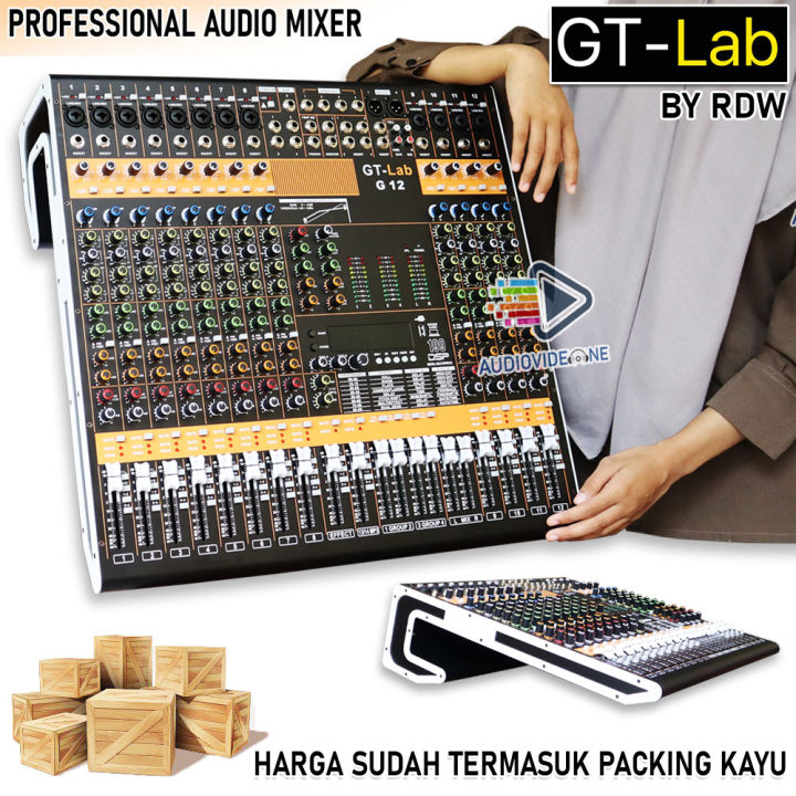 Mixer GTLab G12 12 Chanel Premium 4 Bus With 199 Dsp FX Mixer Audio By RDW Original Packing