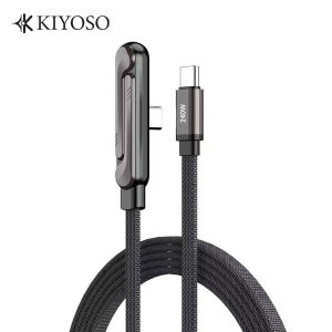KIYOSO 240W Type C To Type C Cable 90 Degree Angled Fast Charge Cable Quick Charging Laptop Charger Phone Stand