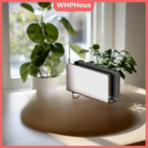 WHPHous 2Pcs Glass Pivot Hinge Rotation Axis Stainless Steel Wine Cabinet Door Rotating Hinges Clamp Clip Shaft Hidden Hinge Hardware