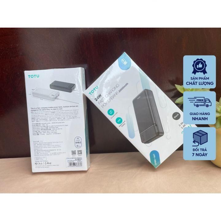 Sạc dự phòng ToTu CPBN047 20000Mah Hỗ trợ sạc nhanh Sạc Nhanh