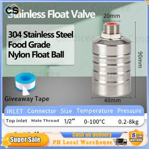 304 Stainless Steel Float Valve Automatic Water Level Control Valve Auto Shut Off Ball Mini Float Valve for Water Tank 1/2"