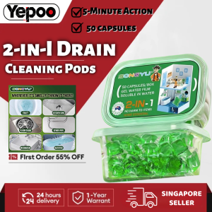 Drain Fly Killer Deodorizer Pods Pipe Cleaning Toilet Kitchen Sink Odor Remover 50 Capsules