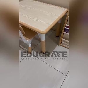 EducratePh Kids Adjustable Study Table 60x80cm with 1 chair Ergonomic design
