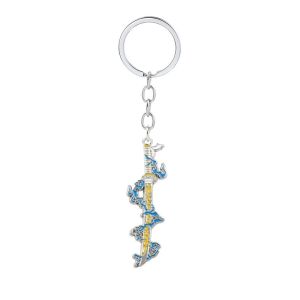 Anime Demon Slayer Keychains Kimetsu No Yaiba Metal Sword Key Ring Cosplay Accessory