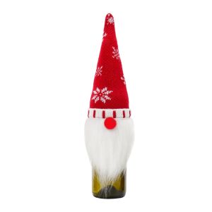 YERZ Knitted Christmas Wine Bottle Bag Cover Snowman/Santa Cartoon Christmas Gift Bags Christmas Decorations Reusable Champagne Wine Bag for Home