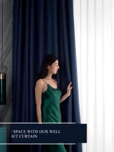 Blackout Korea Curtain With Rings Bedroom Ring Korean Blinds Blackout Kurtina Plain Black Curtain For Window 100% Super Blackout Curtains provide good sleep High quality thick and good shading effect