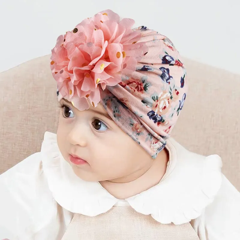 Lovely Flower Baby Girls Hat For Newborn Soft Cotton Baby Boys