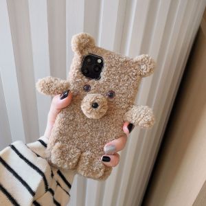 IPhone11 PROMAX plush dudu bear mobile phone case creative stereo cartoon tpu apple protective cover