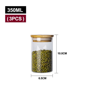 Glass Container Bamboo Lid Airtight Jar Food Storage seasoning bottle containers Pot Bekas Rempah Balang Kaca Kedap Udara original harga murah modern kitchen home