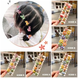 Family Ikat Rambut Kece Isi 10 Pcs / Ikat Rambut Anak / Kuncir Rambut Anak / Karet Rambut Anak