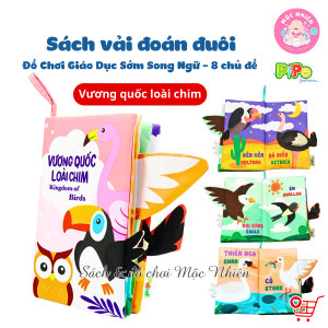 Đồ Chơi Giáo Dục Sớm Sách Vải Tương Tác Song Ngữ - Đoán Đuôi Con Vật - Pipo Vietnam