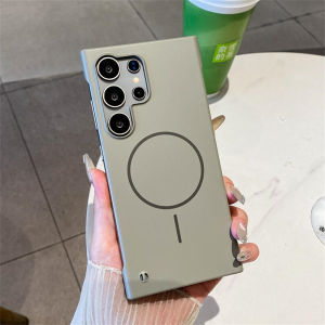 Luxury Magnetic Ultra Thin Case For Samsung Galaxy S25 Edge S24 S23 S22 Plus Ultra FE Shockproof For Magsafe Hard PC Matte Cover